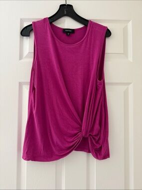 Karen Kane Magenta Twist-Front Sleeveless Tank